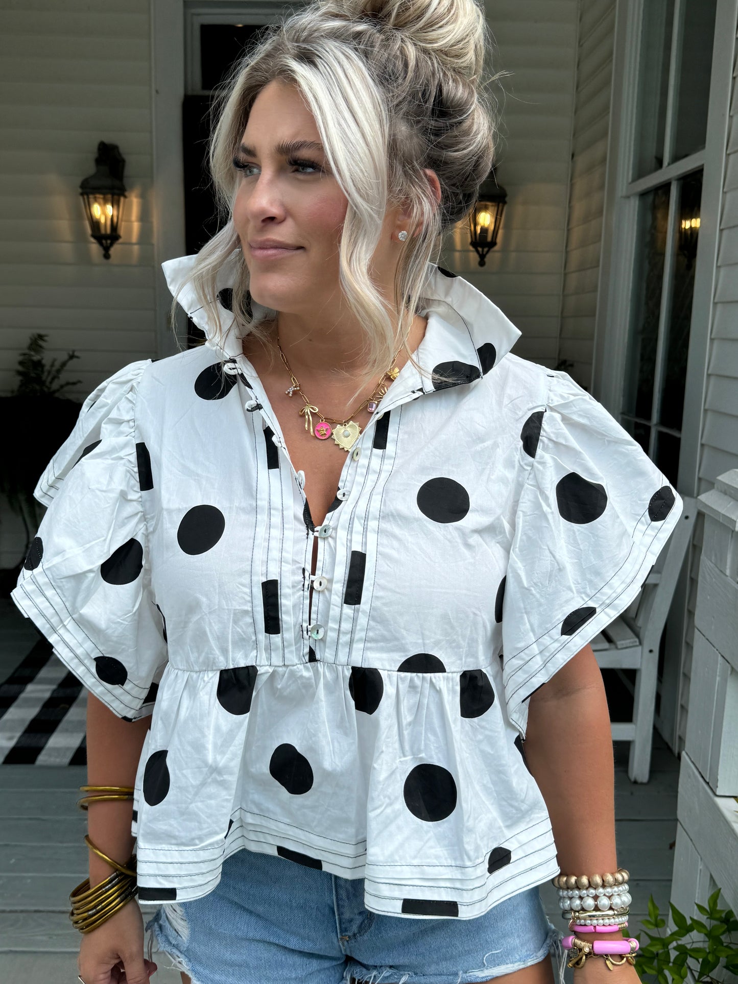 Polka Dot Print Top
