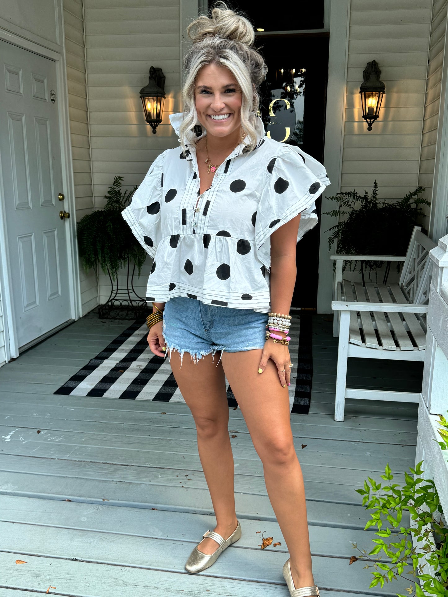 Polka Dot Print Top