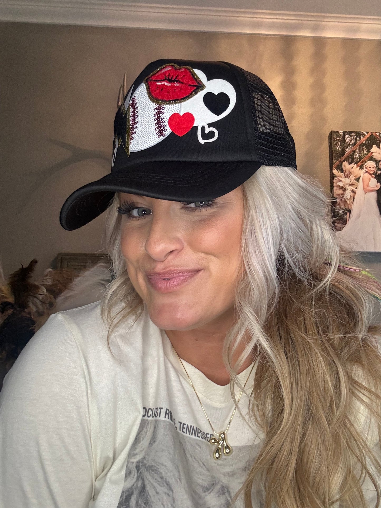 Baseball Patch Trucker Hat [Black -or- Hot Pink]