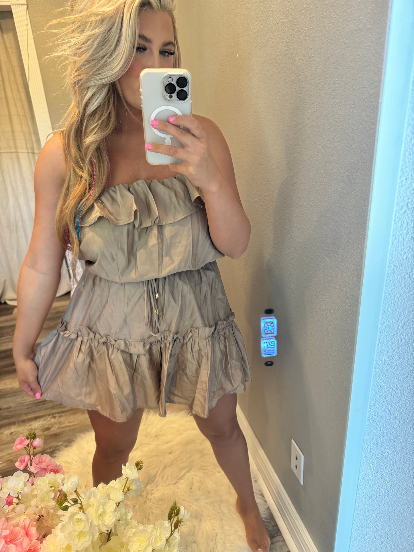 Ruffled Romper [Mocha]